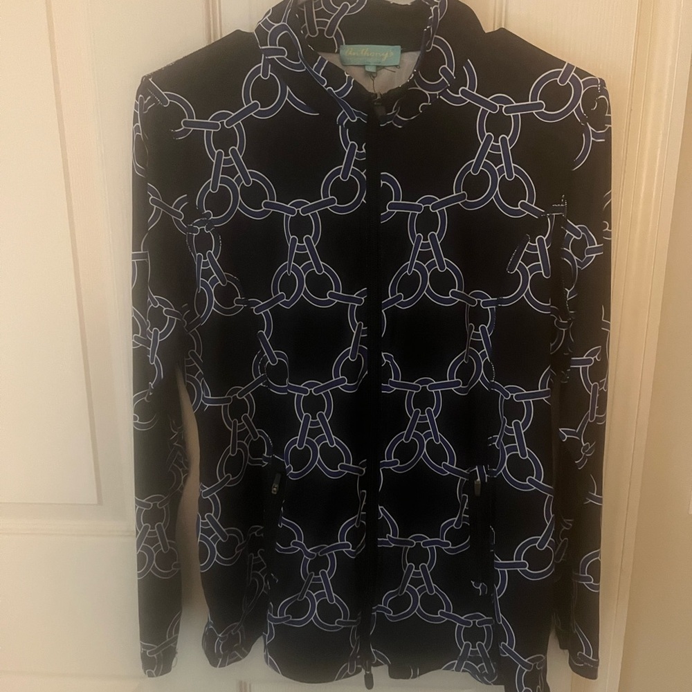 Black and White Chain Print Women's Jacket
